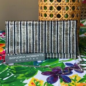 Brand New Sondra Roberts Metallic Chain Purse